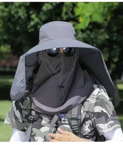 قبعة مضادة للشمس لحماية الوجه والرقبة من الشمس