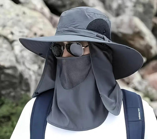 UPF50+ ‎‏قبعة للحماية الكاملة من ‏أشعة الشمس والحرارة المرتفعة